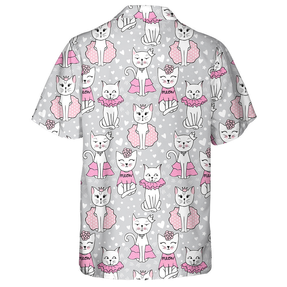Funny Cat Stylish Cartoon Animals Background Hawaiian Shirt, Hawaiian Shirt Gift, Christmas Gift