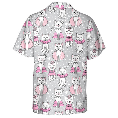 Funny Cat Stylish Cartoon Animals Background Hawaiian Shirt, Hawaiian Shirt Gift, Christmas Gift