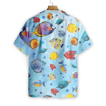 Fish Water Color Pattern V2 Design Hawaiian Shirt,Hawaiian Shirt Gift, Christmas Gift