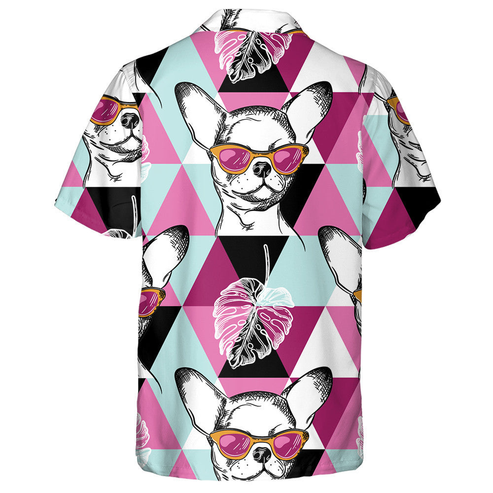 Madra Chihuahua I Gloiní Bándearg le Triantáin Pink Léine Haváís, Bronntanas Léine Haváís, Bronntanas Nollag