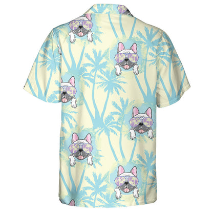 Bulldog With Sunglasses And Coconut Tree Hawaiian Shirt, Hawaiian For Gift