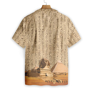 Ancient Egypt Hieroglyphs Pattern Hawaiian Shirt, Hawaiian For Gift