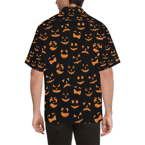 Funny Facial Expressions Halloween Pattern Hawaiian Shirt,Hawaiian Shirt Gift, Christmas Gift