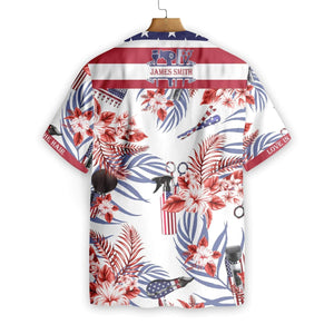 Hairstylist Tropical Flowers Custom Name Hawaiian Shirt,Hawaiian Shirt Gift, Christmas Gift