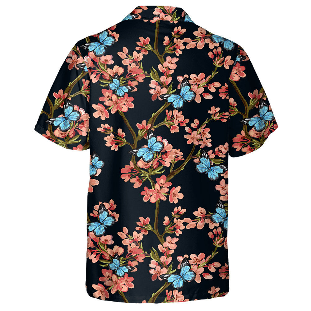 Féileacáin Le Bláthanna Trópaiceacha Seapánacha Léine Earraigh Haváís, haváís le haghaidh bronntanais