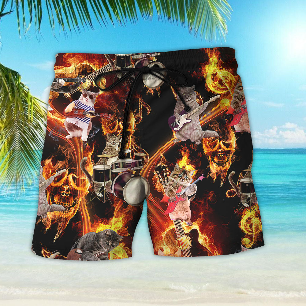 Cat Themed Hawaiian Shirt - Cats Play Musical Instruments Hawaiian Shirt - Good Presents For Cat Lovers_Hawaiian Shirt Gift, Christmas Gift