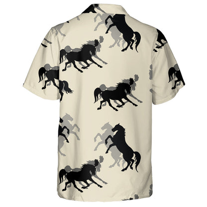 Running And Galloping Dark Black Horses Hawaiian Shirt,Hawaiian Shirt Gift, Christmas Gift