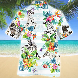 Appaloosa Horse Tropical Flower And Leaves Pattern Hawaiian Shirt, Hawaiian Shirt Gift, Christmas Gift