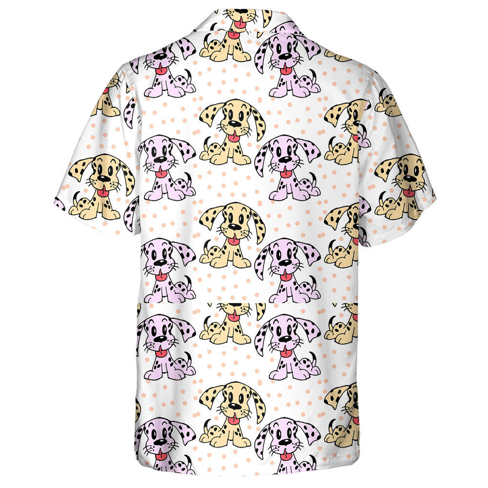 Multicolored Puppies Dogs In Cartoon Background Hawaiian Shirt,Hawaiian Shirt Gift, Christmas Gift