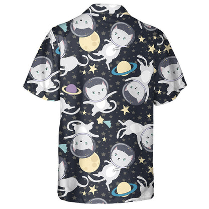 Fun Astronaut Cat In Space Cartoon Charters Hawaiian Shirt, Hawaiian Shirt Gift, Christmas Gift