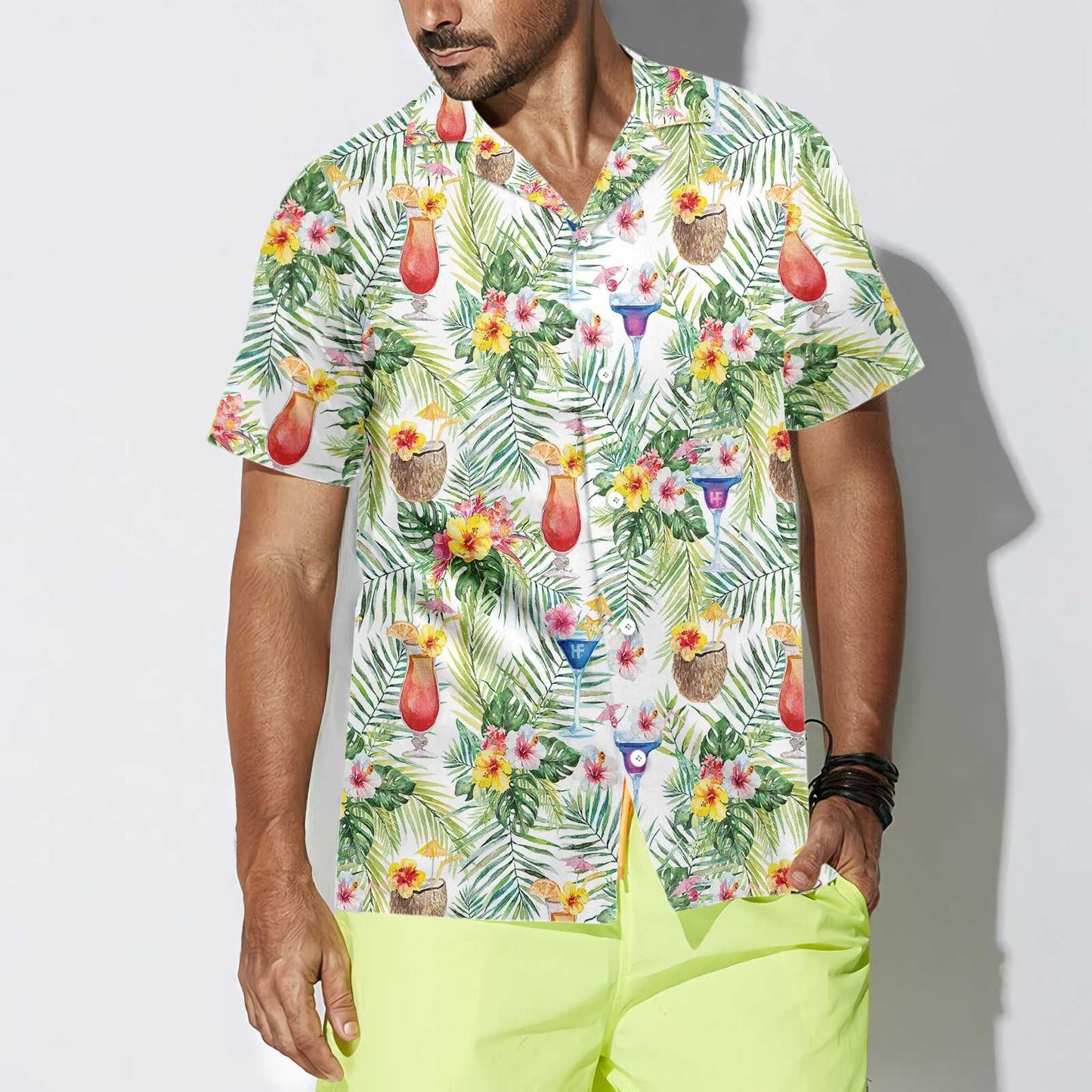 Tropical Cocktail Summer Vibe Design Hawaiian Shirt,Hawaiian Shirt Gift, Christmas Gift