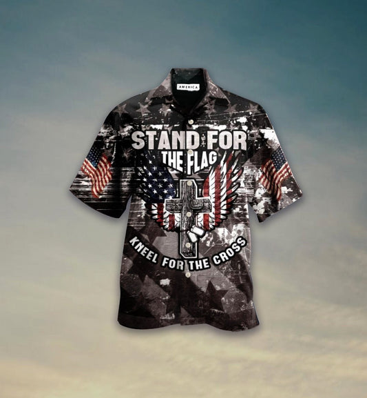 Stand For The Flag Crazy Ornamental Hawaiian Shirt,Hawaiian Shirt Gift, Christmas Gift