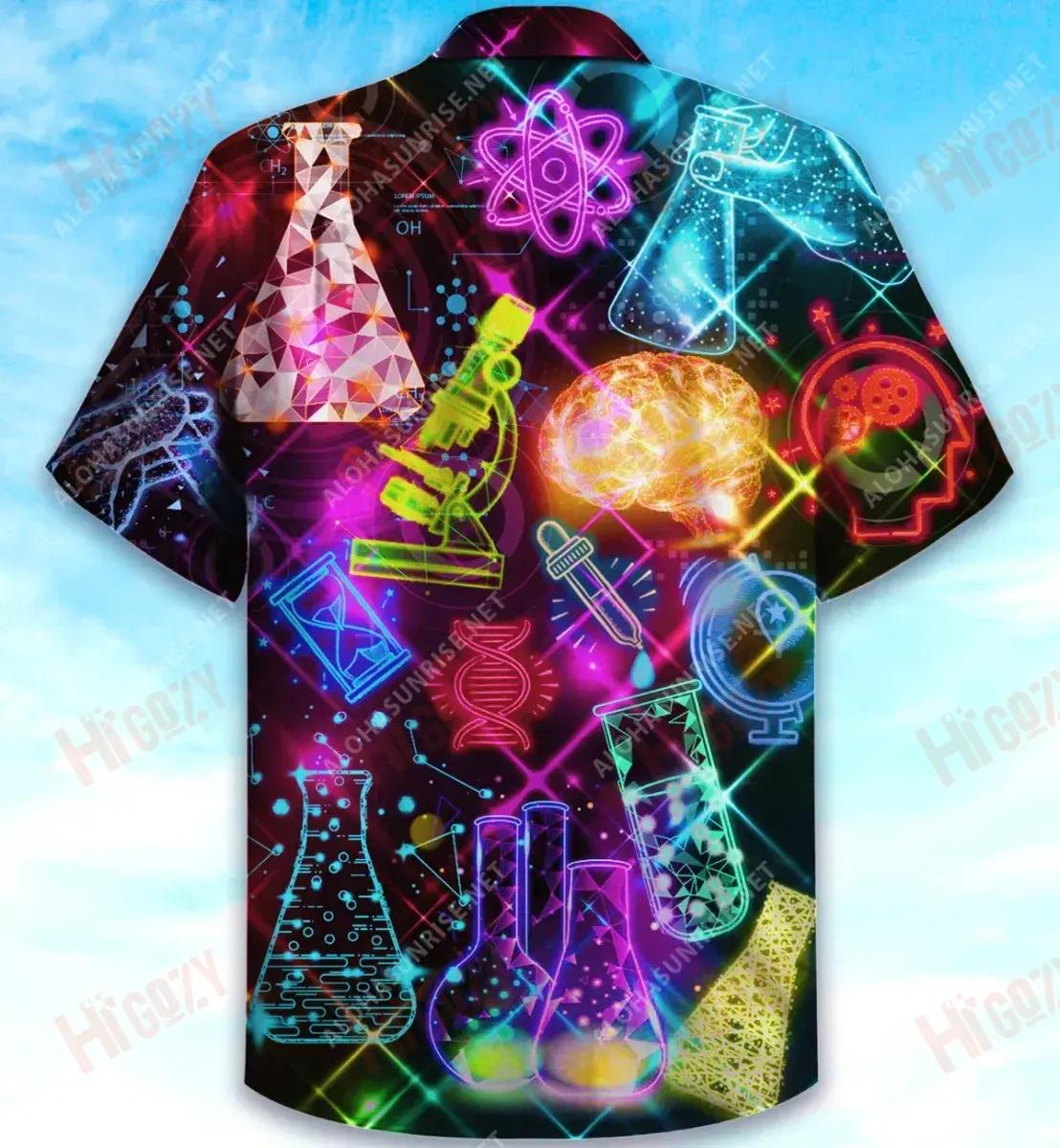 Great Inventions Come From Laboratory Unisex Short Sleeve Shirt Vacation Hawaiian T Shirts Best Hawaiian Shirts Hawaiian Shirts For Men, Hawaiian Shirt Gift, Christmas Gift