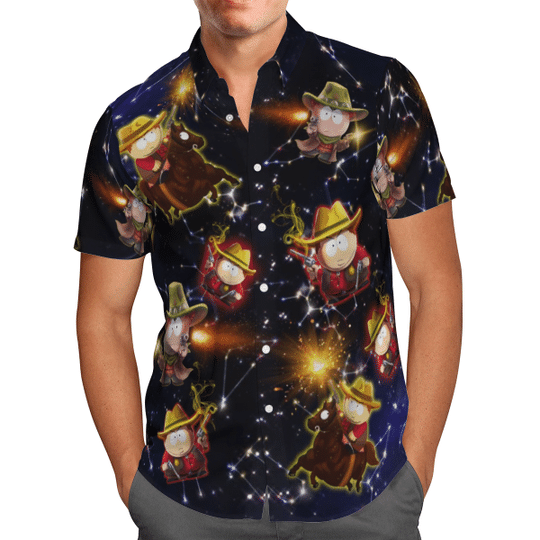 Eric Cartman Cowboy hawaiian shirt_Hawaiian Shirt Gift, Christmas Gift