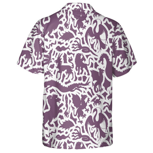 Silhouette Of Mythological Dragon Chimera Phoenix Hawaiian Shirt,Hawaiian Shirt Gift, Christmas Gift