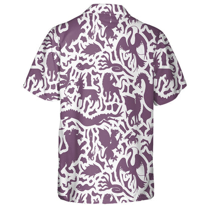 Silhouette Of Mythological Dragon Chimera Phoenix Hawaiian Shirt,Hawaiian Shirt Gift, Christmas Gift