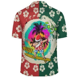 Mele Kalikimaka Dabbing Santa Surfing Christmas Flower Vintage Style Design Hawaiian Shirt, Hawaiian Shirt Gift, Christmas Gift.