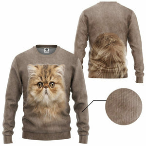 3D Persian Cat Tshirt Hoodie Apparel