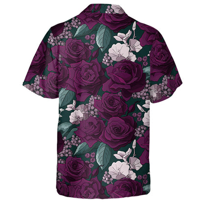 Bláth Dorcha Corcra Abstract Patrún Lámh-tharraingthe Léine Haváís, Bronntanas Léine Haváís, Bronntanas Nollag