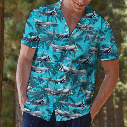 Plane Flying With Palm Trees Design Hawaiian Shirt,Hawaiian Shirt Gift, Christmas Gift