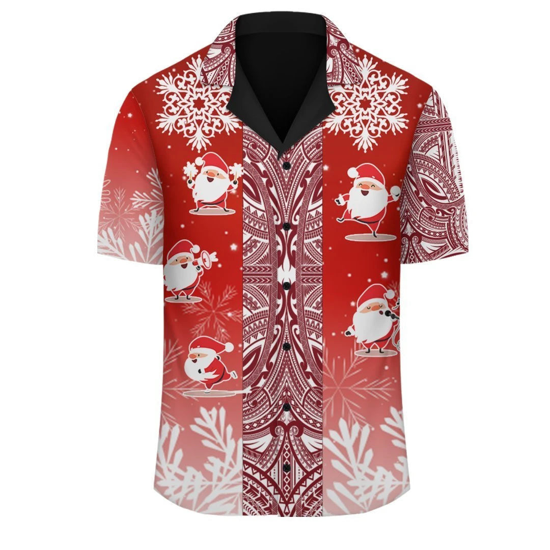 Hawaii Santa Claus Christmas Polynesia Hawaiian Shirt, Hawaiian For Gift