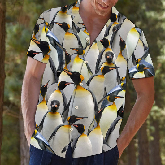 Lively Penguins Awesome Animal Group Design Themed Hawaiian Shirt, Hawaiian Shirt Gift, Christmas Gift