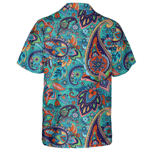 Patrún Paisley Traidisiúnta Ildathanna le Bláthanna Agus Duilleoga Léine Haváís, Bronntanas Léine Haváís, Bronntanas Nollag