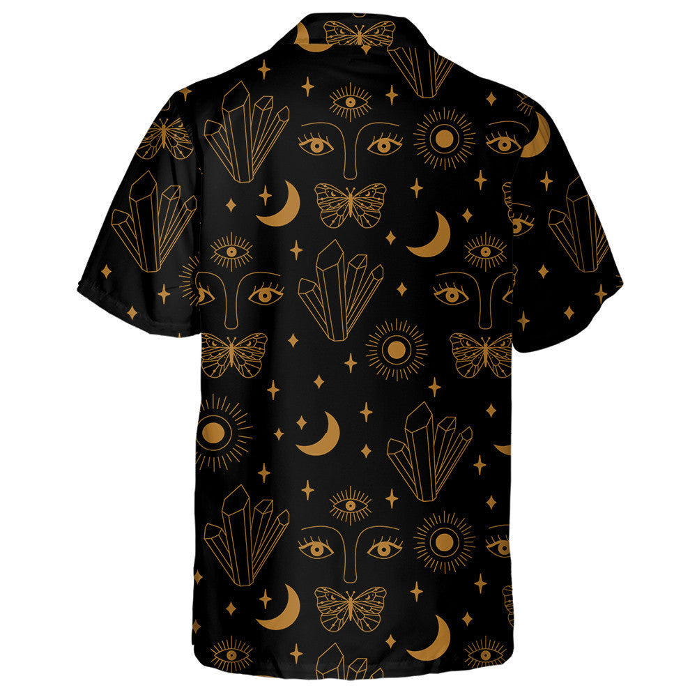 Hand Drawn Crysta Eyes Butterfly And Moon Hawaiian Shirt, Hawaiian Shirt Gift, Christmas Gift