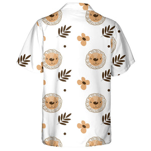 Animals Face Lion In Scandinavian Style Hawaiian Shirt, Hawaiian For Gift