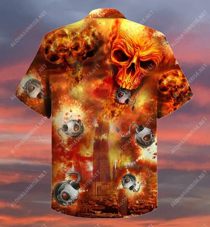 Scrios Buamaí Cloigeann Léine Gearr Chathair Haváís Léinte Haváise Aigéan Léinte Haváís Saincheaptha Léinte Crazy Haváí, Bronntanas Léine Haváís, Bronntanas Nollag