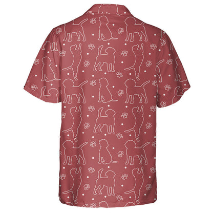 Silhouettes Funny Beagle Dog On Red Hawaiian Shirt,Hawaiian Shirt Gift, Christmas Gift
