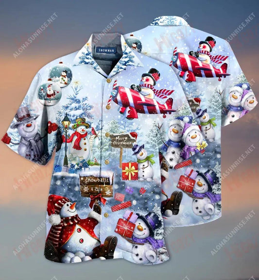 Love Never Melts Snowman Unisex Short Short Sleeve Shirt Ocean Hawaiian T Shirts Custom Hawaiian Shirts Funny Hawaiian Shirts, Hawaiian Shirt Gift, Christmas Gift