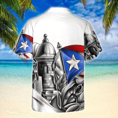 Puerto Rican Love Freedom Design Hawaiian Shirt,Hawaiian Shirt Gift, Christmas Gift
