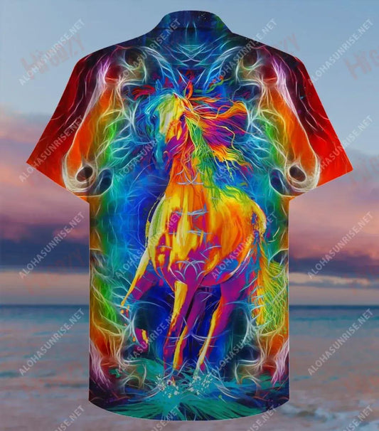 Léine Muinchille Gearr Unisex Capall iontach Samhraidh Aloha Shirt Léinte Haváís Patrún Léine Haváís, Bronntanas Léine Haváís, Bronntanas Nollag