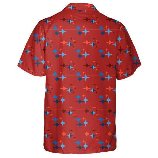 Bling Stars Pattern Repeat In Red And Blue Hawaiian Shirt, Hawaiian Shirt Gift, Christmas Gift