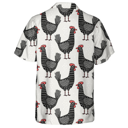 Funny Black Chicken With Red Crest Hawaiian Shirt,Hawaiian Shirt Gift, Christmas Gift