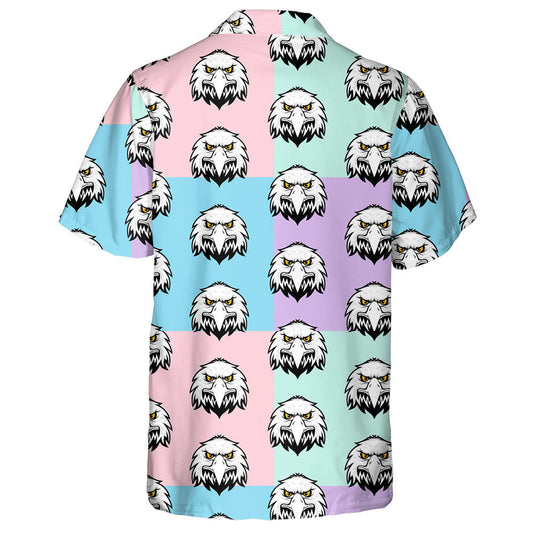 Angry Eagle Head On Pastel Color Background Hawaiian Shirt, Hawaiian Shirt Gift, Christmas Gift