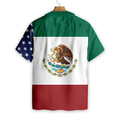 Love Freedom American Mexico Flag Design Hawaiian Shirt,Hawaiian Shirt Gift, Christmas Gift