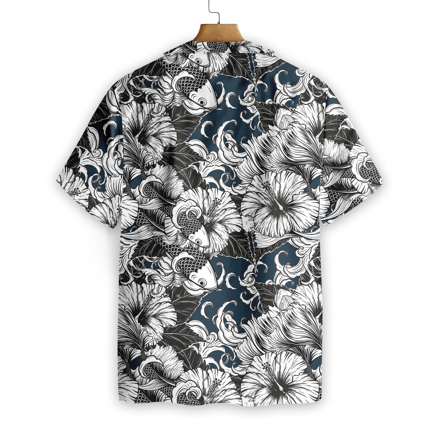 Koi Fish And Hibiscus Flower Design Hawaiian Shirt, Hawaiian For Gift