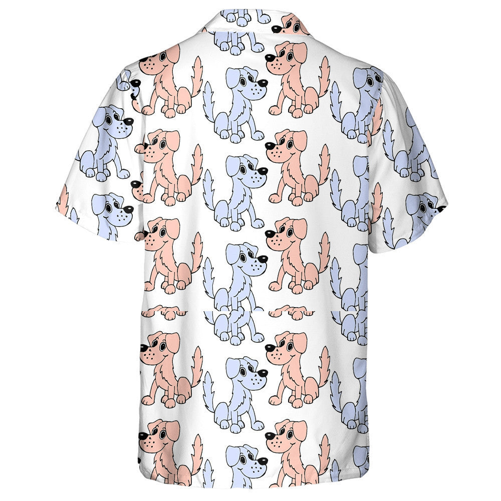 Multicolored Friendly Puppies Dogs In Cartoon Background Hawaiian Shirt, Hawaiian Shirt Gift, Christmas Gift