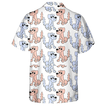 Multicolored Friendly Puppies Dogs In Cartoon Background Hawaiian Shirt, Hawaiian Shirt Gift, Christmas Gift