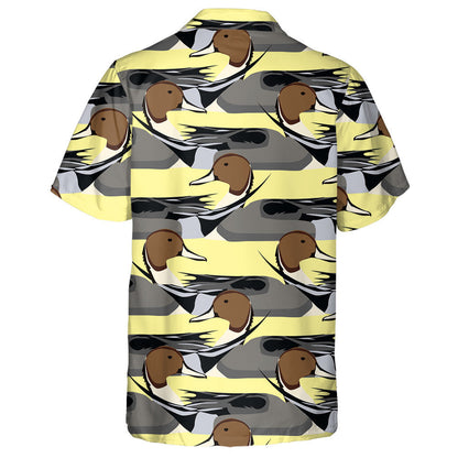 Hand Drawn River Multicolored Geometric Ducks Hawaiian Shirt, Hawaiian Shirt Gift, Christmas Gift