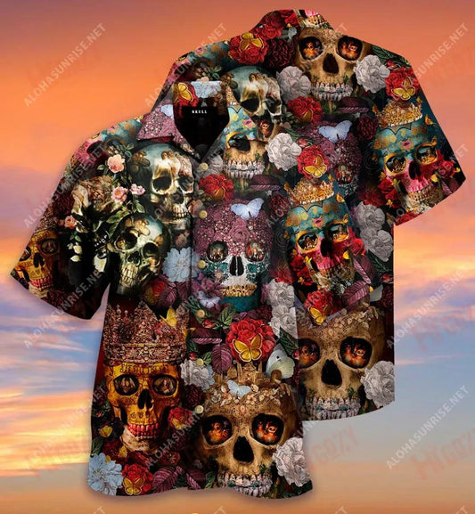 Beautiful Skulls Are Really Good Gifts Short Hawaiian Shirt Ocean Hawaiian T Shirts Tropical Shirts For Men Funny Hawaiian Shirts, Hawaiian Shirt Gift, Christmas Gift