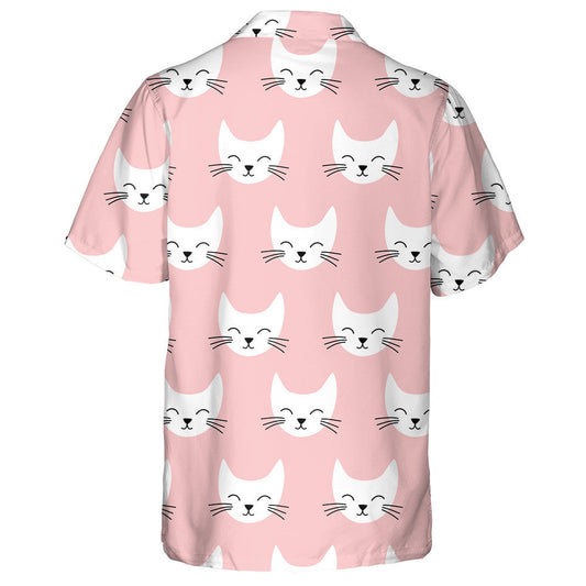 Smiling Cute Cats On Pink Background Hawaiian Shirt,Hawaiian Shirt Gift, Christmas Gift