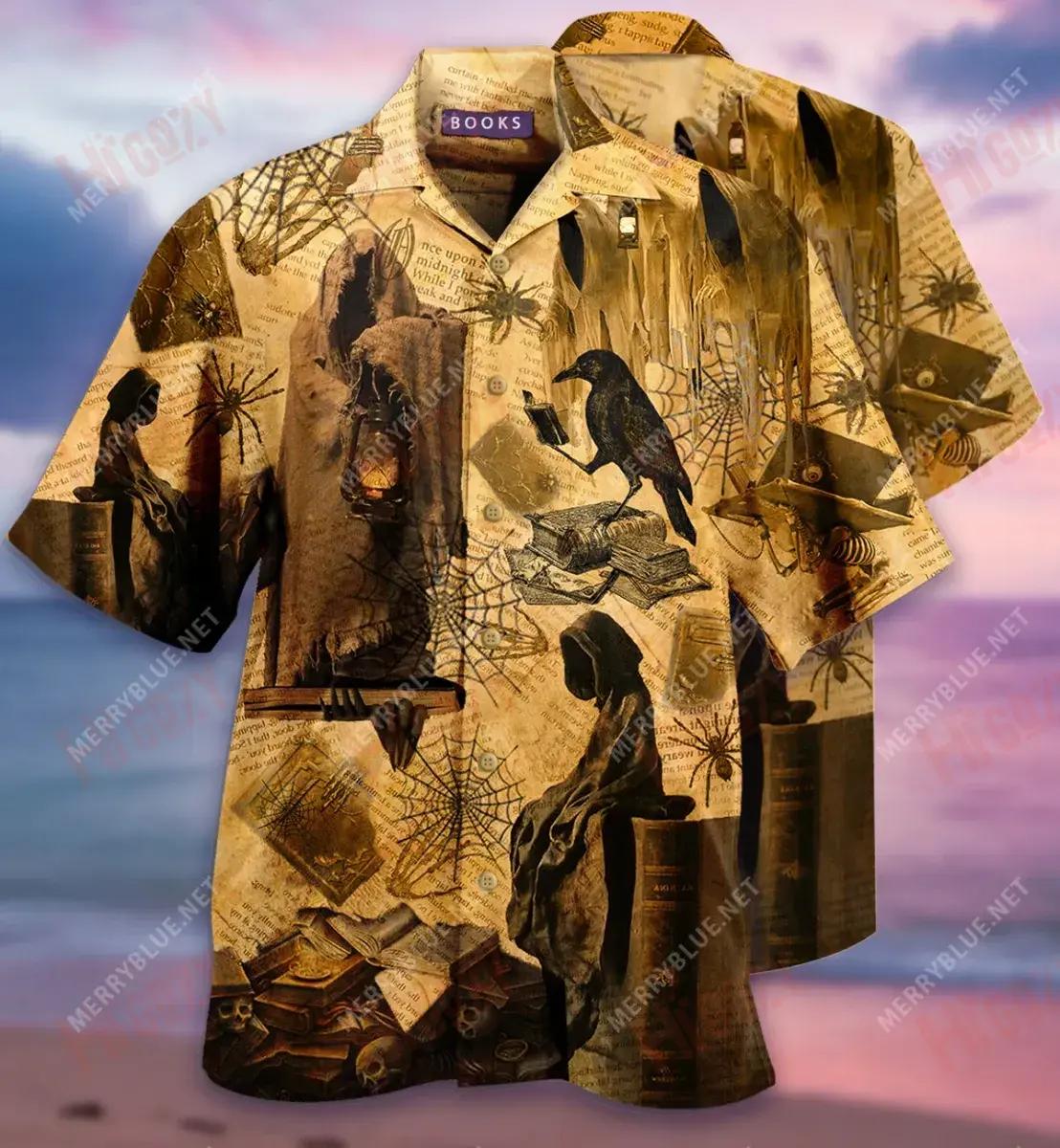 Book Is A Uniquelly Portable Halloween Unisex Short Sleeve Shirt Ocean Hawaiian T Shirts Hawaiian Crazy Shirts Hawaiian Shirt Pattern, Hawaiian Shirt Gift, Christmas Gift