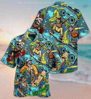 Skull Loves Skate Everyday - Hawaiian Shirt, Hawaiian Shirt Gift, Christmas Gift