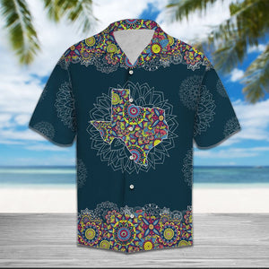 Colorful Map Of Texas Mandala Style Pattern Hawaiian Shirt, Hawaiian Shirt Gift, Christmas Gift