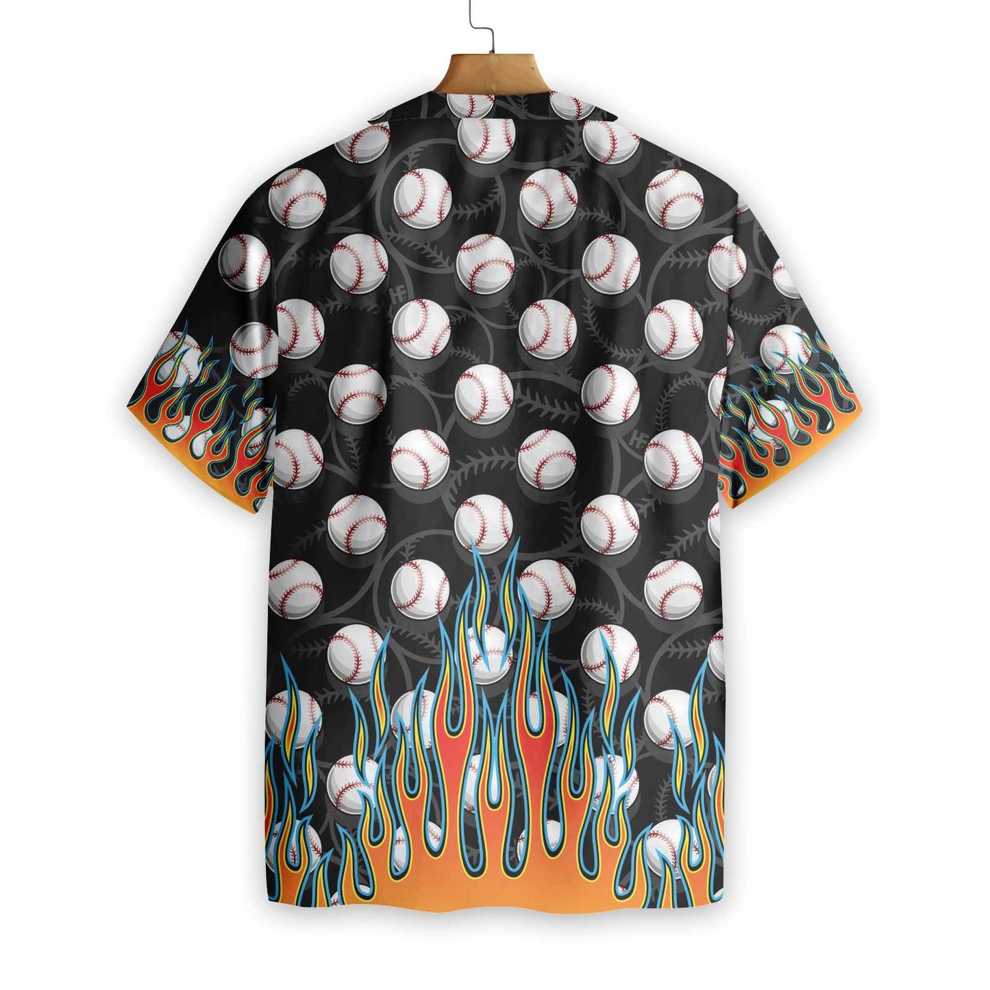 The Passion Of Sport Flame Baseballs Design Hawaiian Shirt, Hawaiian Shirt Gift, Christmas Gift