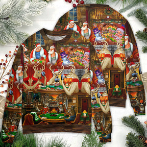 Christmas Poker Gambling Santa And Friends Play Poker Ugly Christmas Sweater, Christmas Ugly Sweater, Christmas Gift, Gift Christmas 2024