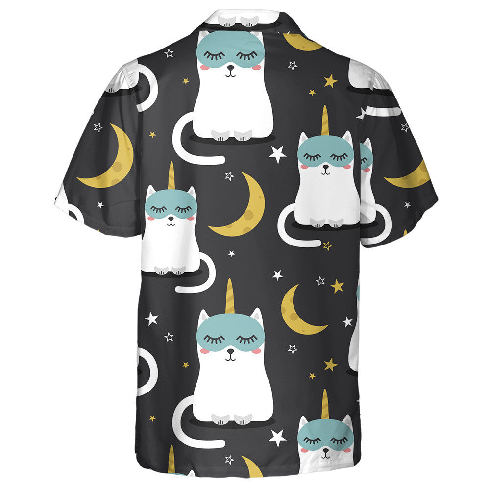 Cats Are Unicorns Stars And Moon Hawaiian Shirt, Hawaiian For Gift